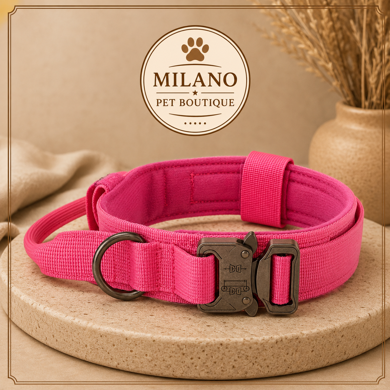 Collare Tattico Regolabile per Cani di Taglia Media e Grande – Nylon Rinforzato con Fibbia in Acciaio