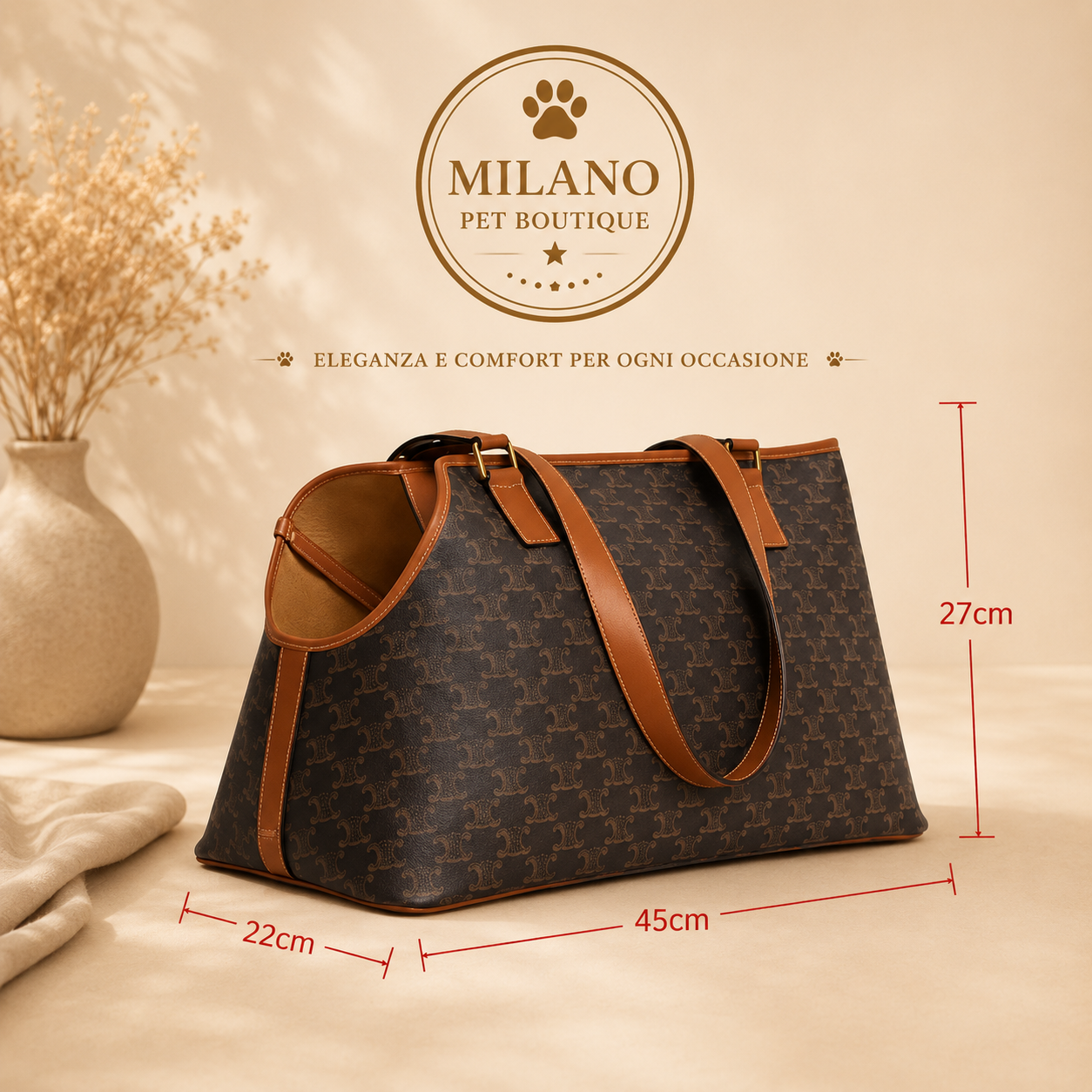 Borsa Luxury Trasporto Cane Celina Bag Premium – Milano Pet Boutique