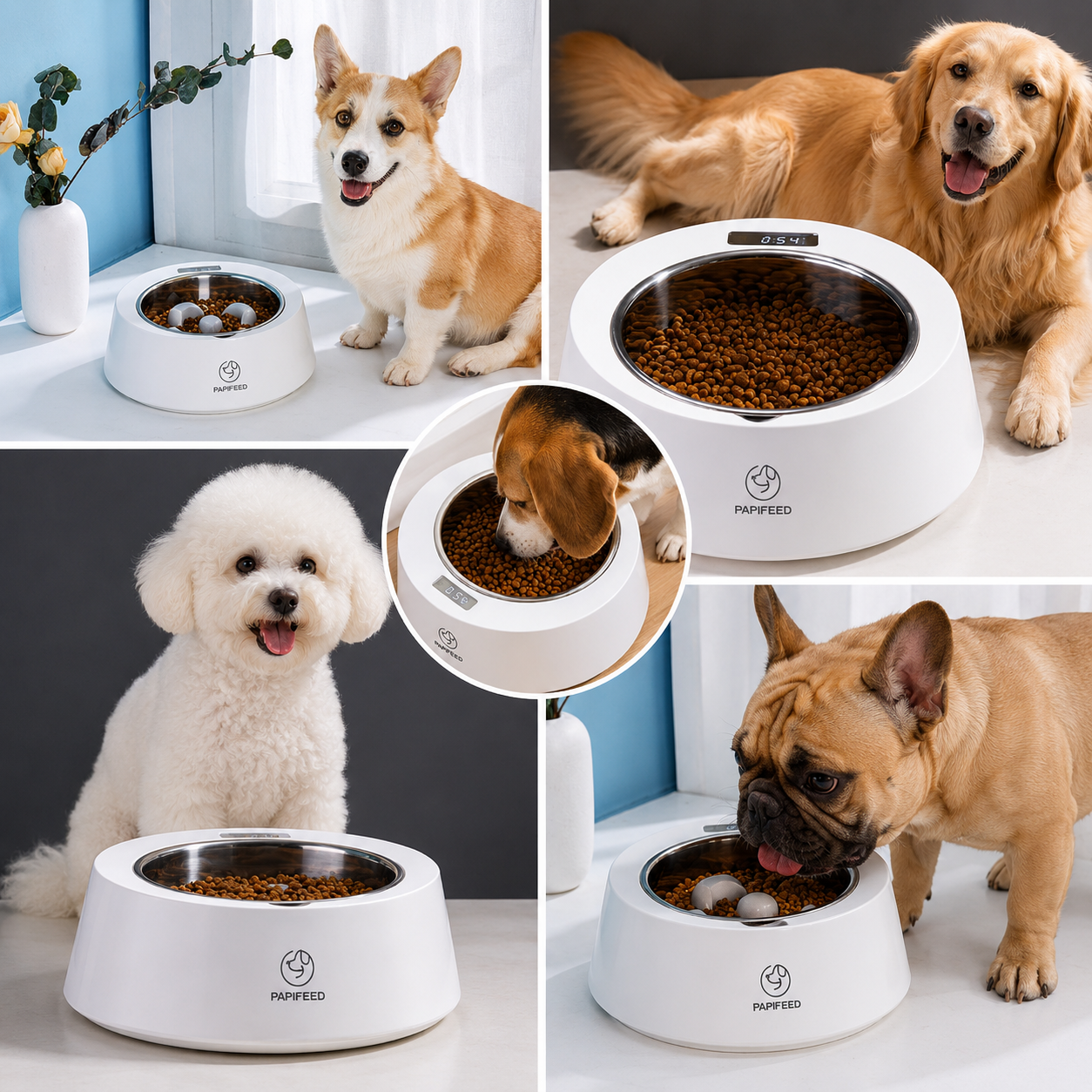 Ciotola Smart per Cani con Bilancia Digitale | Slow Feeder Antingozzamento Premium