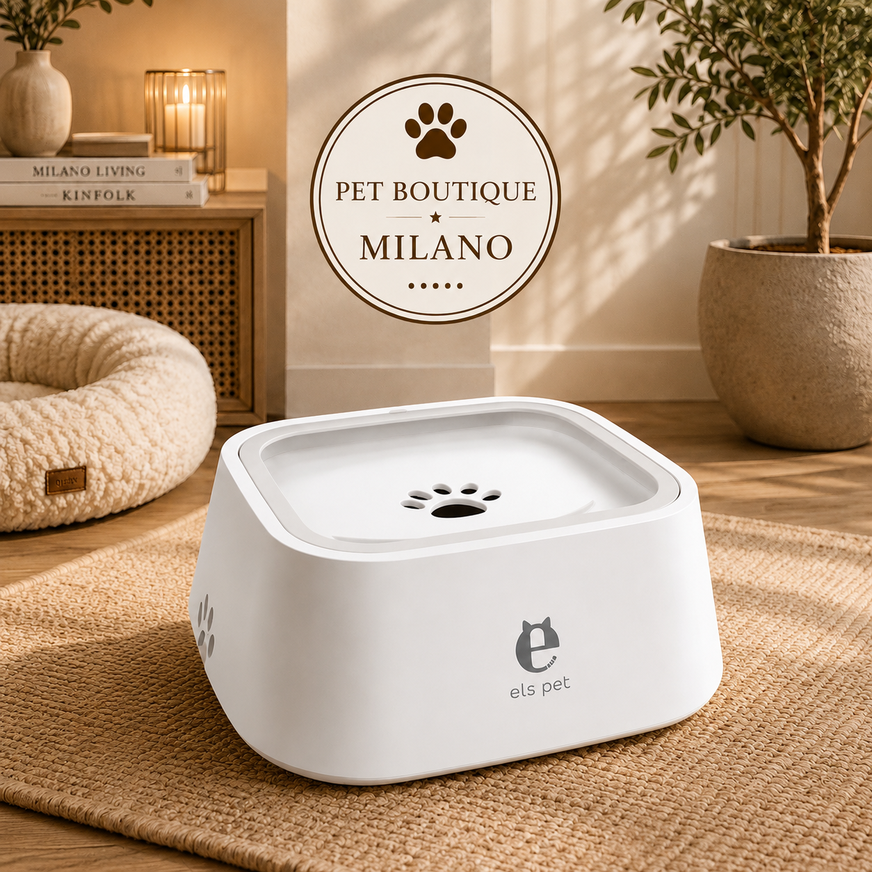 Ciotola Anti Schizzo per Cani 1L – Dispenser Acqua Anti Rovesciamento con Galleggiante
