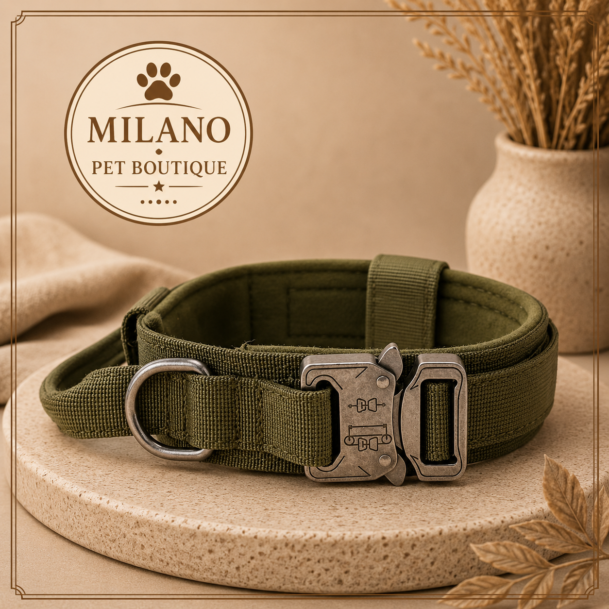 Collare Tattico Regolabile per Cani di Taglia Media e Grande – Nylon Rinforzato con Fibbia in Acciaio