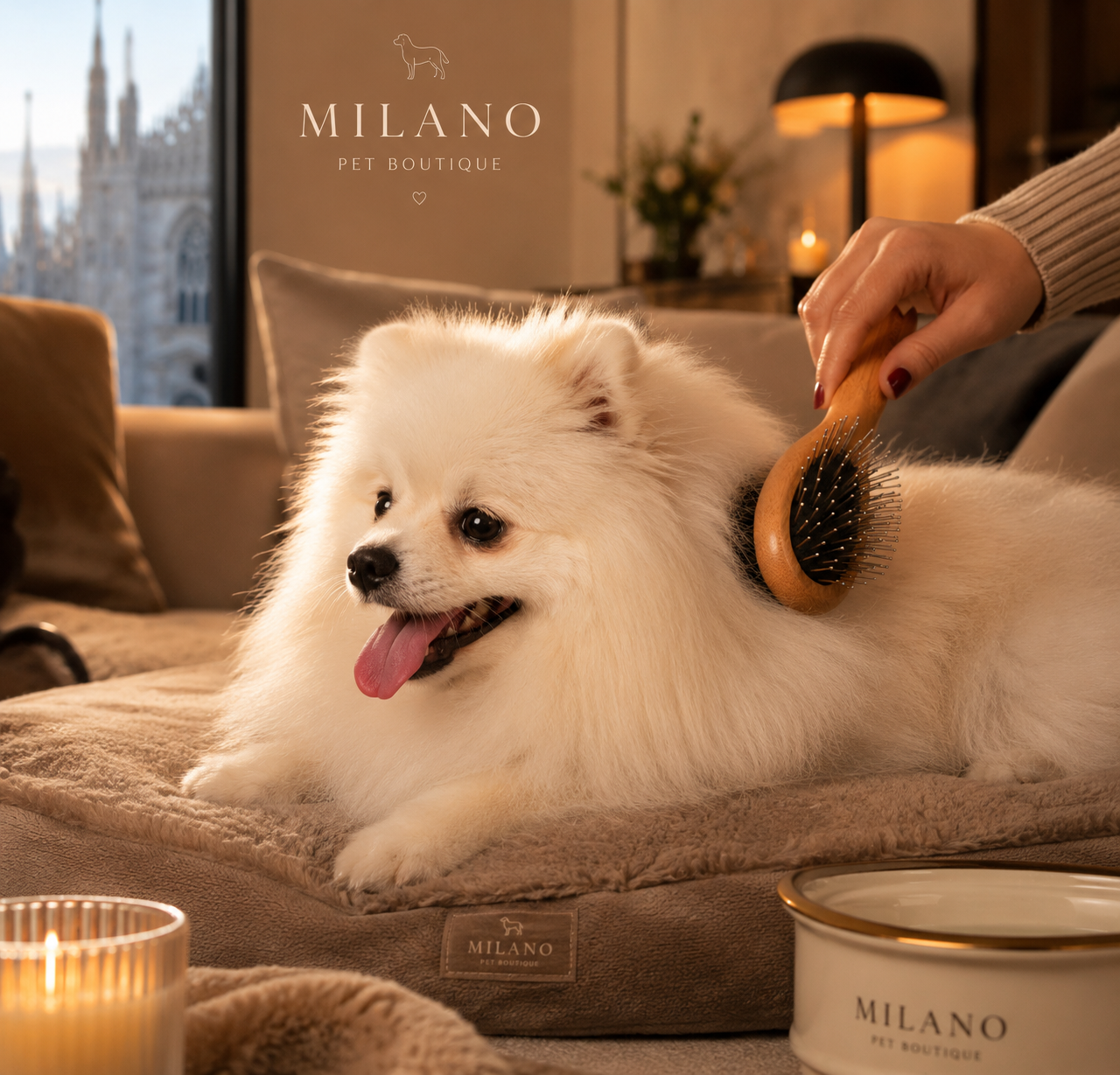 Spazzola Doppia Professionale per Cani in Bambù Naturale | Districante Pelo Lungo e Sottopelo