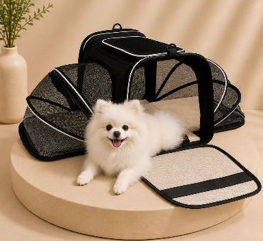 Trasportino Espandibile per Cani – Borsa da Viaggio Pieghevole Omologata Aereo