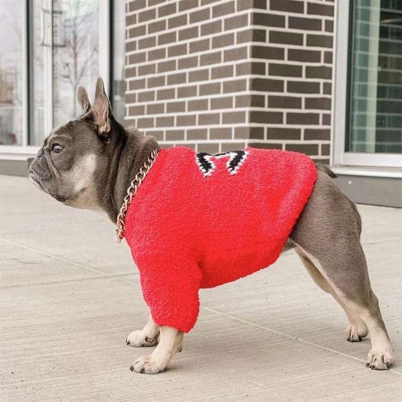 Maglione per cani con logo in maglia