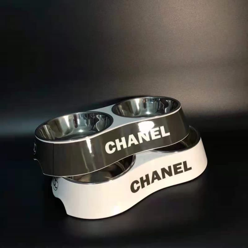 Set di 2 Ciotole Doppie per Cani in Acciaio Inox