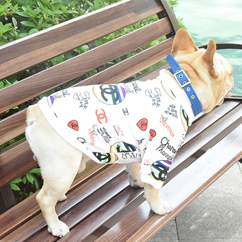 T-shirt con logo e stampa artistica per Cani