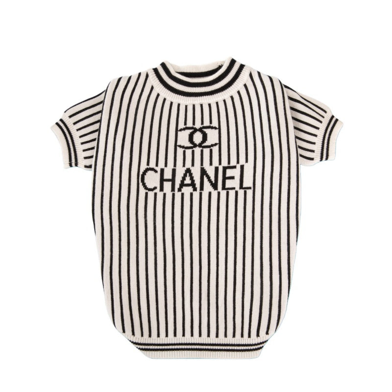 Maglione per cani con righe e logo