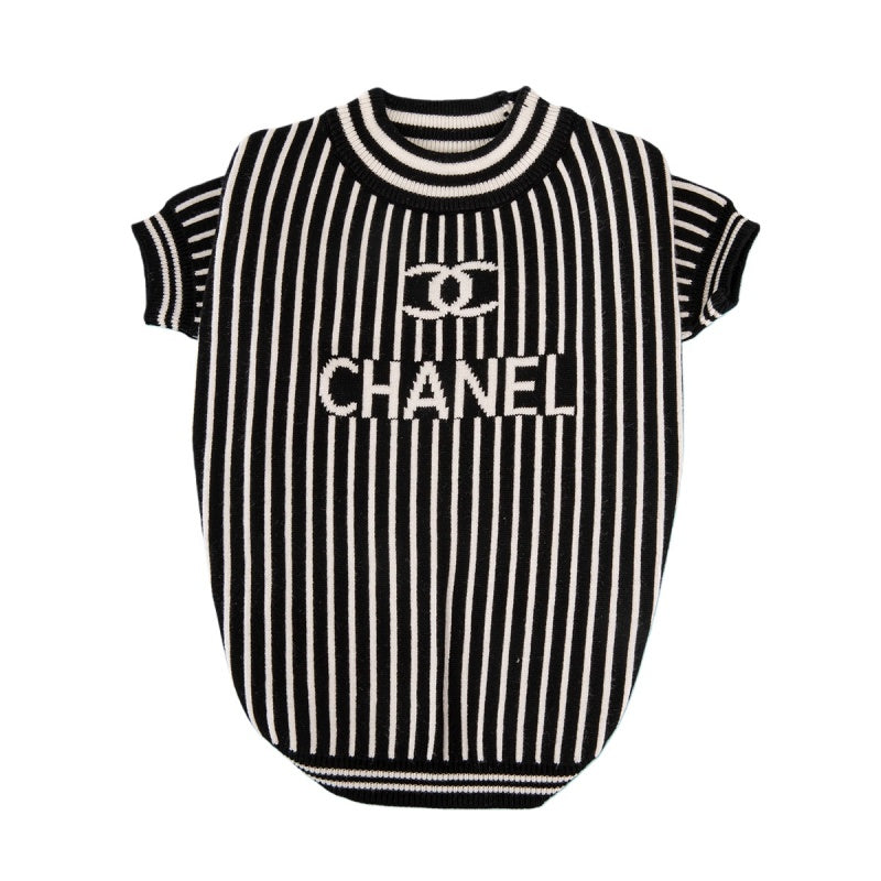Maglione per cani con righe e logo