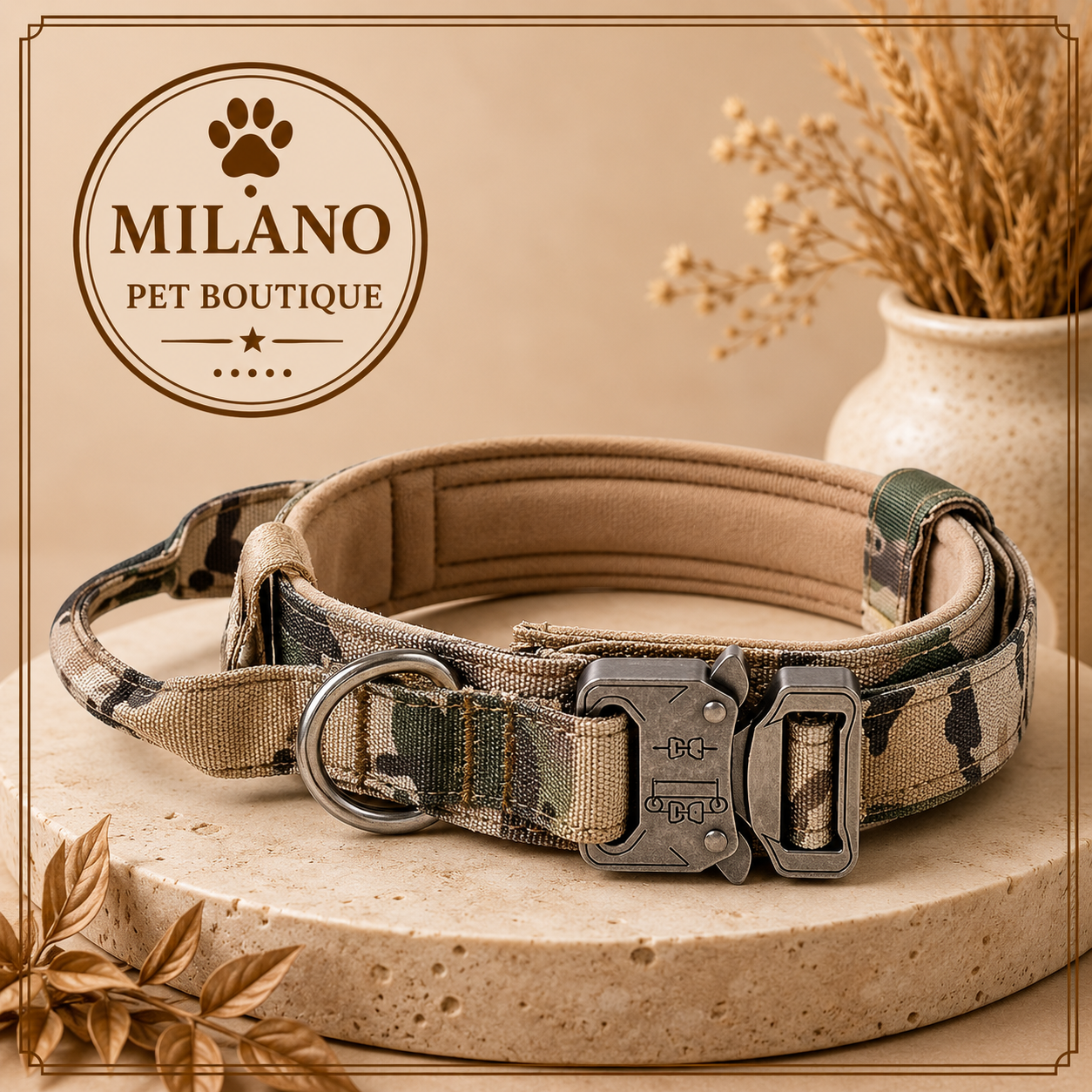 Collare Tattico Regolabile per Cani di Taglia Media e Grande – Nylon Rinforzato con Fibbia in Acciaio
