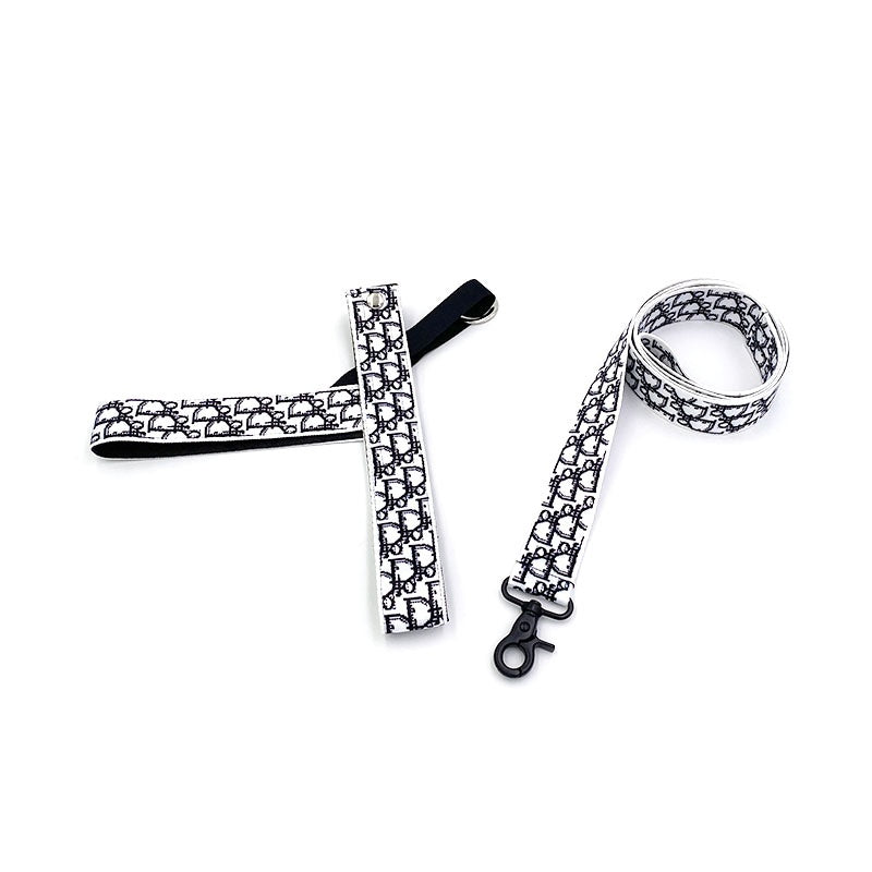 Set pettorina e guinzaglio con cinturino a T – Jacquard obliquo