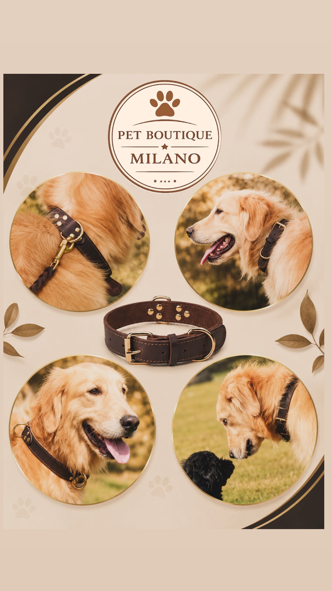 Collare per Cane in Ecopelle Regolabile Elegante e Resistente