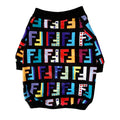 T-shirt per cani con monogramma colorato