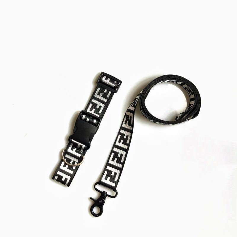 Set Collare e Guinzaglio per cani con monogramma doppia F
