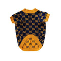 Maglione per cani  con monogramma GG oro e blu navy
