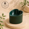 Ciotola a Cuore in Ceramica per Cane – Design Elegante & Anti-Rigurgito