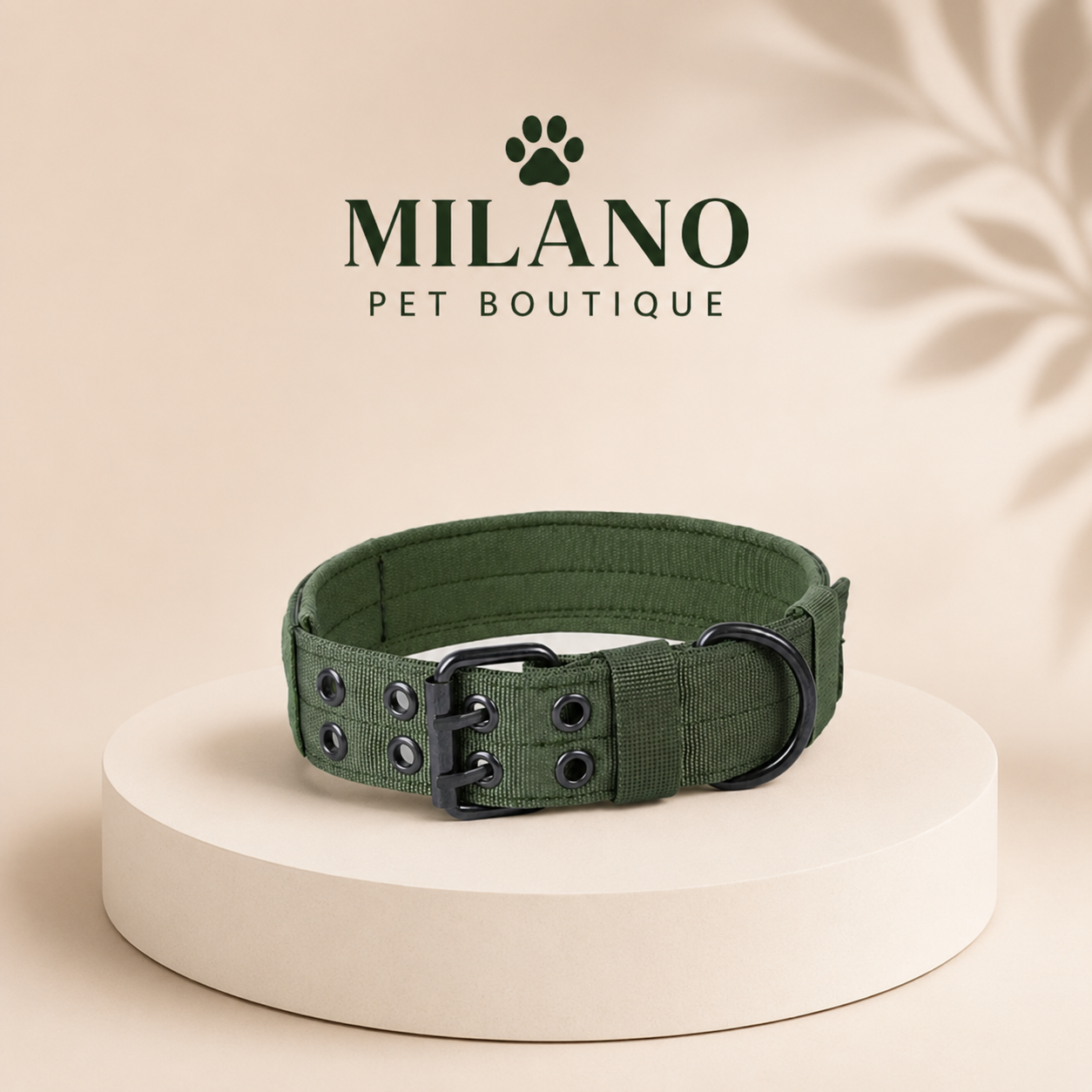 Collare Tattico per Cani in Nylon Imbottito Regolabile Anti Sfregamento con Fibbia in Metallo