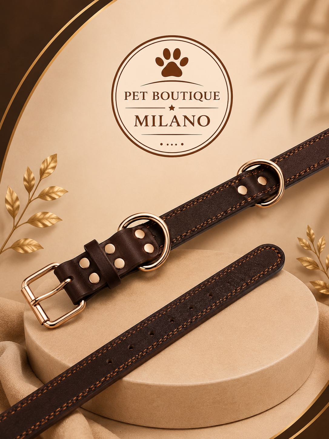 Collare per Cane in Ecopelle Regolabile Elegante e Resistente