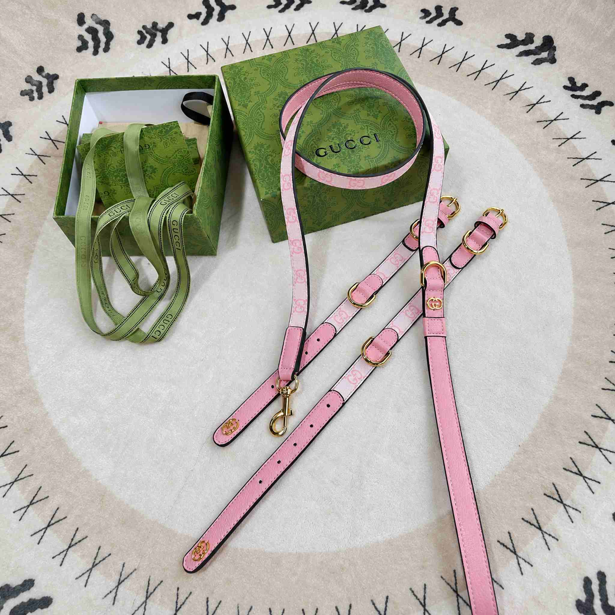 Set Collare e Guinzaglio per cani luxury GG