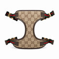 Set Pettorina e Guinzaglio per cani  beige con motivo a righe GG Web.