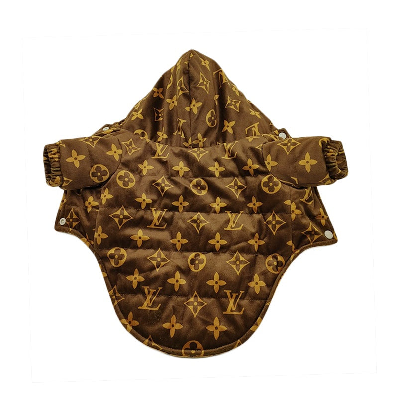 Giacca con cappuccio reversibile con monogramma LV