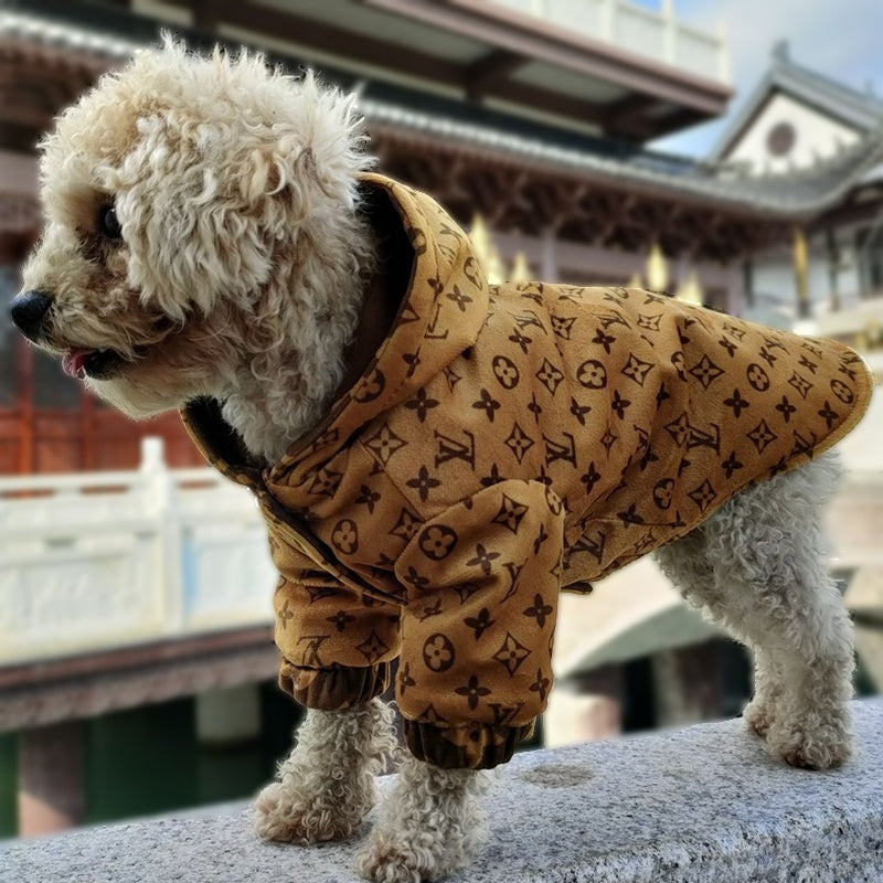 Giacca con cappuccio reversibile con monogramma LV