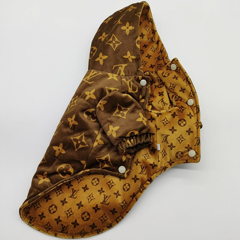 Giacca con cappuccio reversibile con monogramma LV