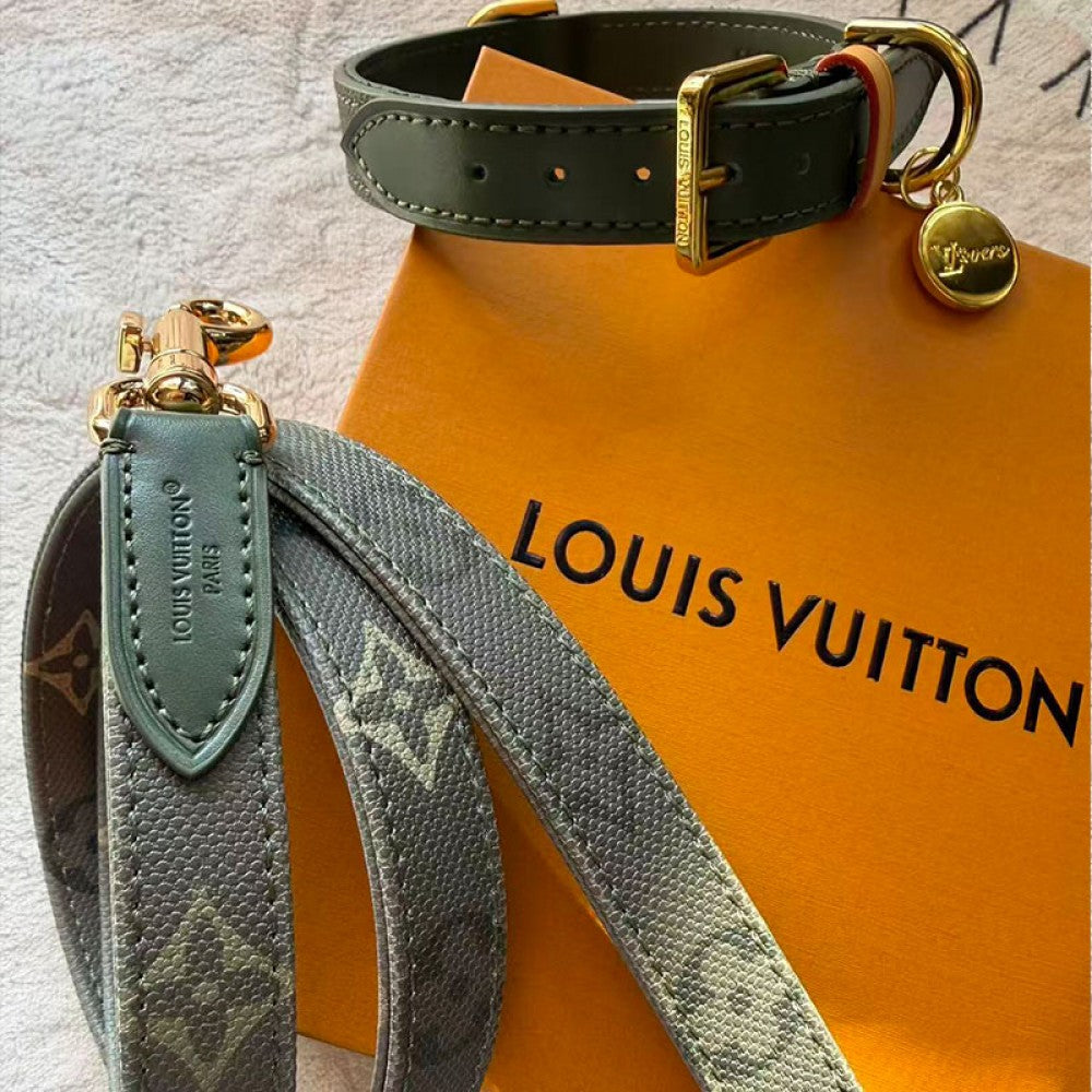 Set Collare e Guinzaglio LV Elegance per Cani | Milano PET Boutique