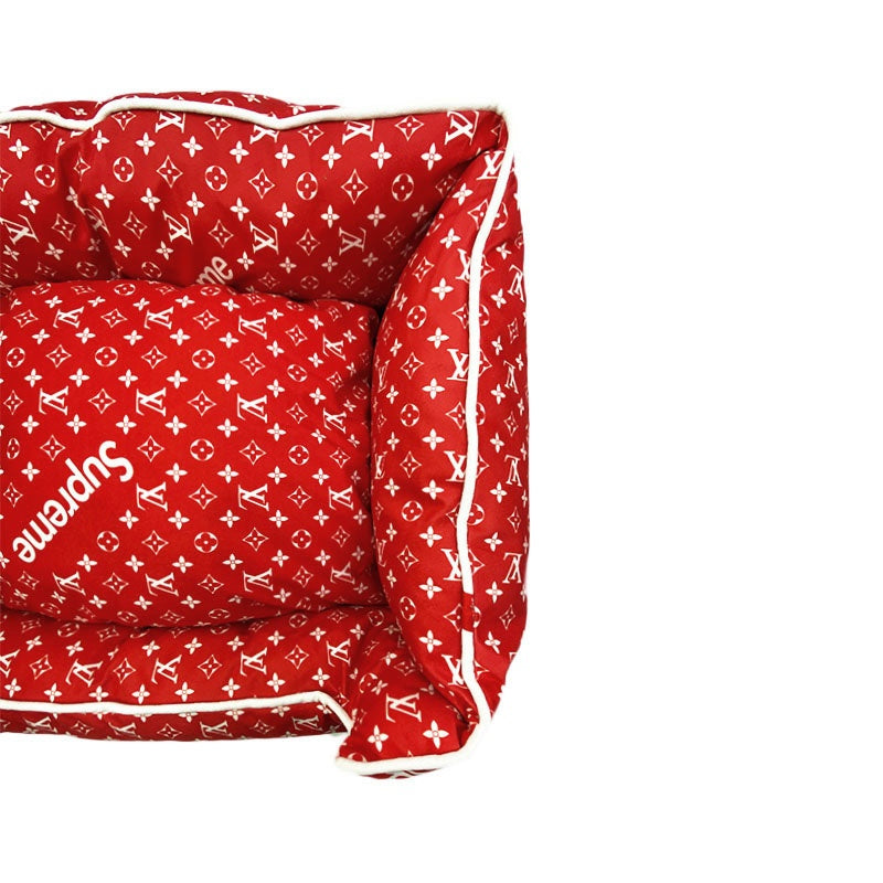 Cuccia per cani di lusso in cotone rosso