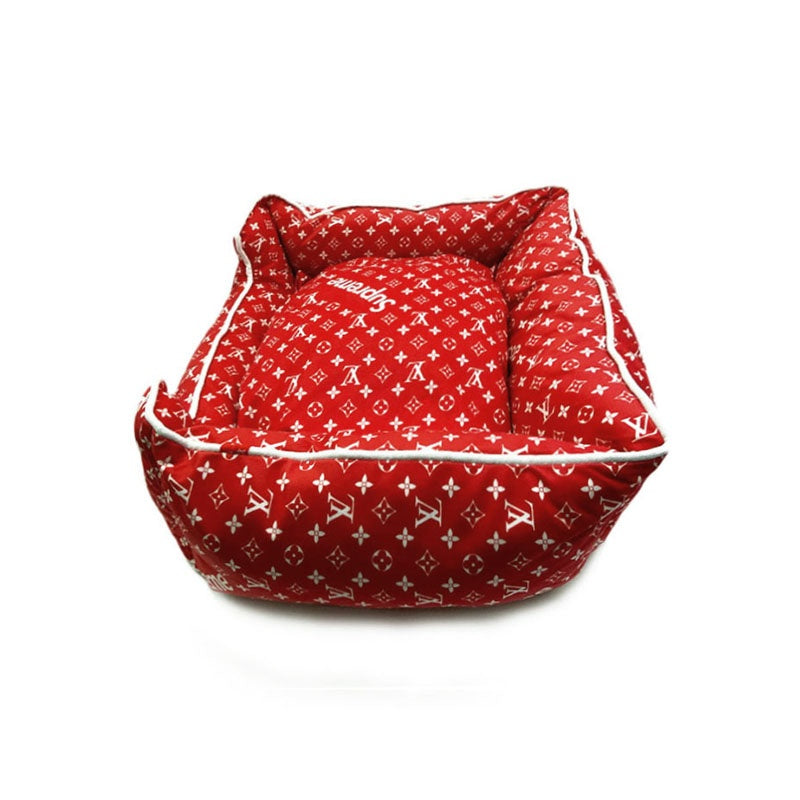 Cuccia per cani di lusso in cotone rosso