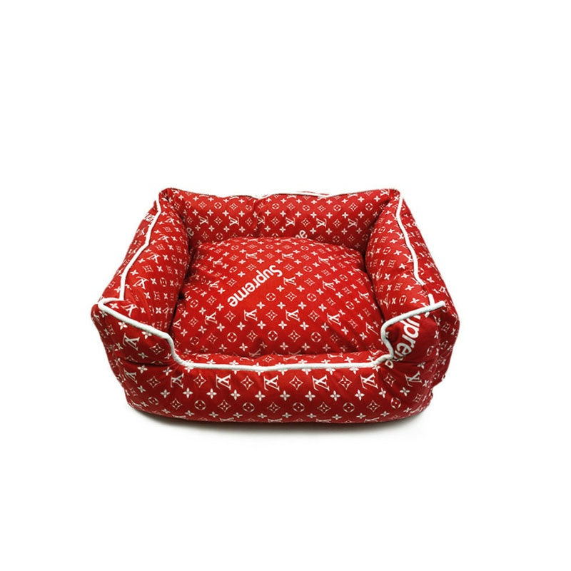 Cuccia per cani di lusso in cotone rosso