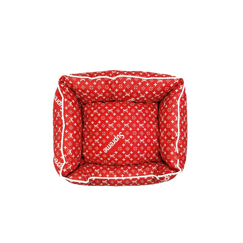 Cuccia per cani di lusso in cotone rosso