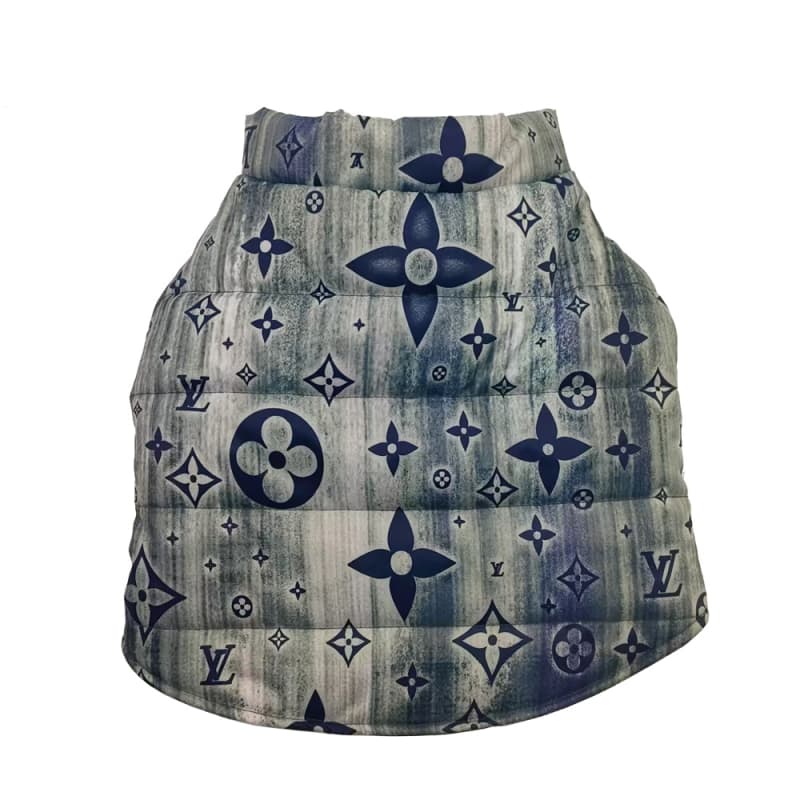 Giacca per cani LV Vintage blu a fantasia floreale