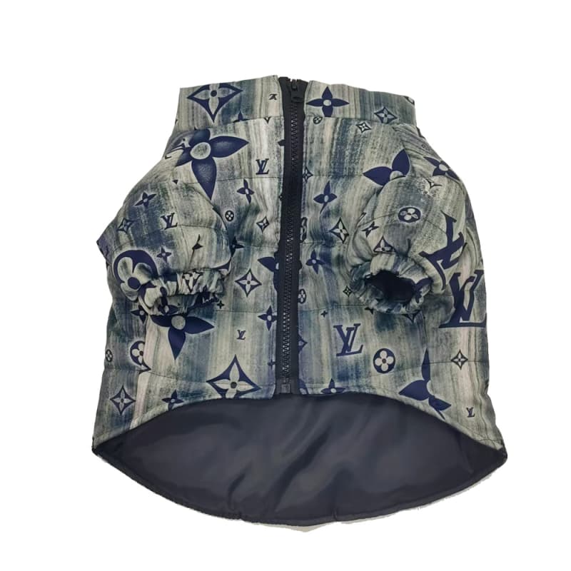 Giacca per cani LV Vintage blu a fantasia floreale
