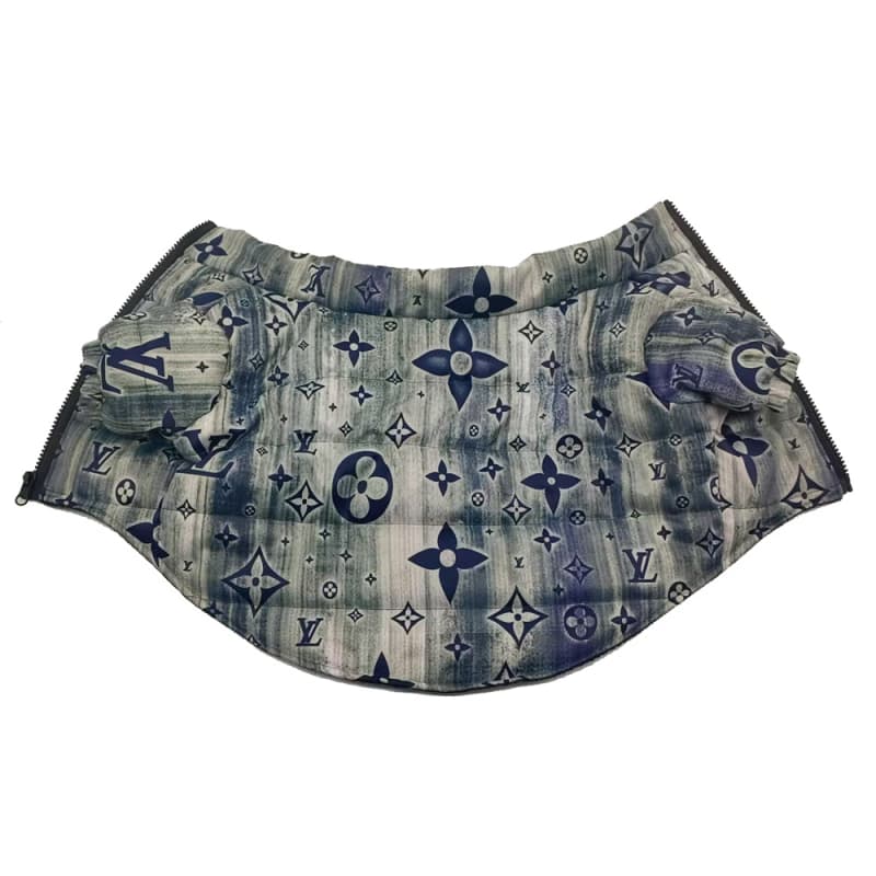 Giacca per cani LV Vintage blu a fantasia floreale