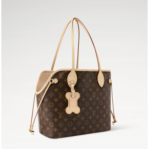 Borsa trasportino per cani marrone con monogramma.