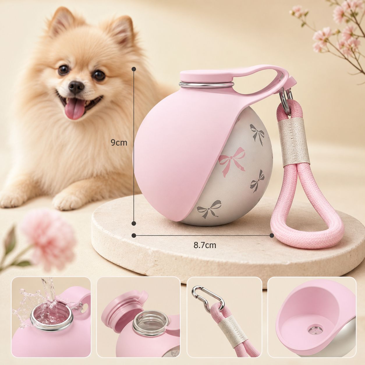 Borraccia Portatile 2in1 per Cani con Ciotola – Ideale per Passeggiate e Viaggi