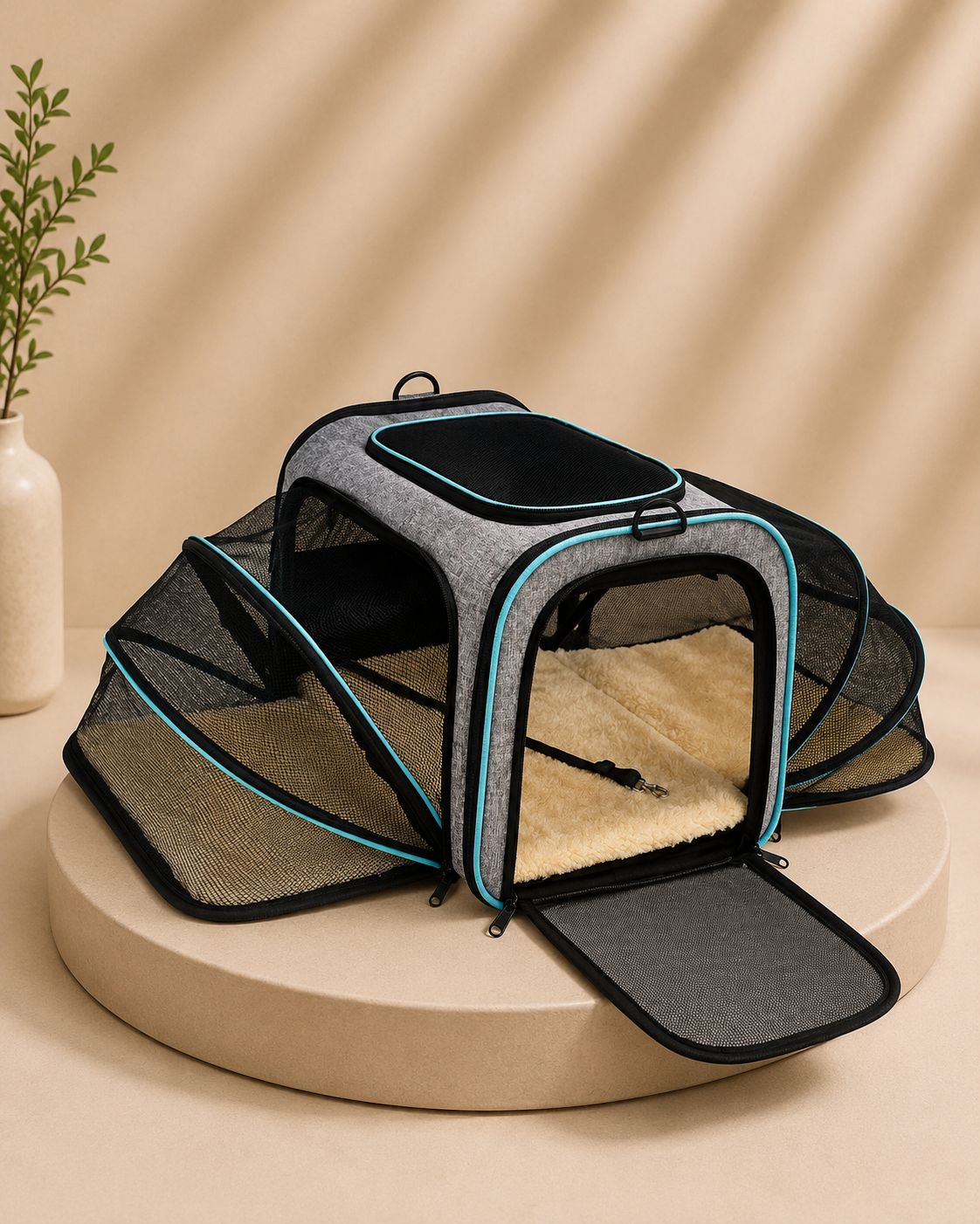 Trasportino Espandibile per Cani – Borsa da Viaggio Pieghevole Omologata Aereo