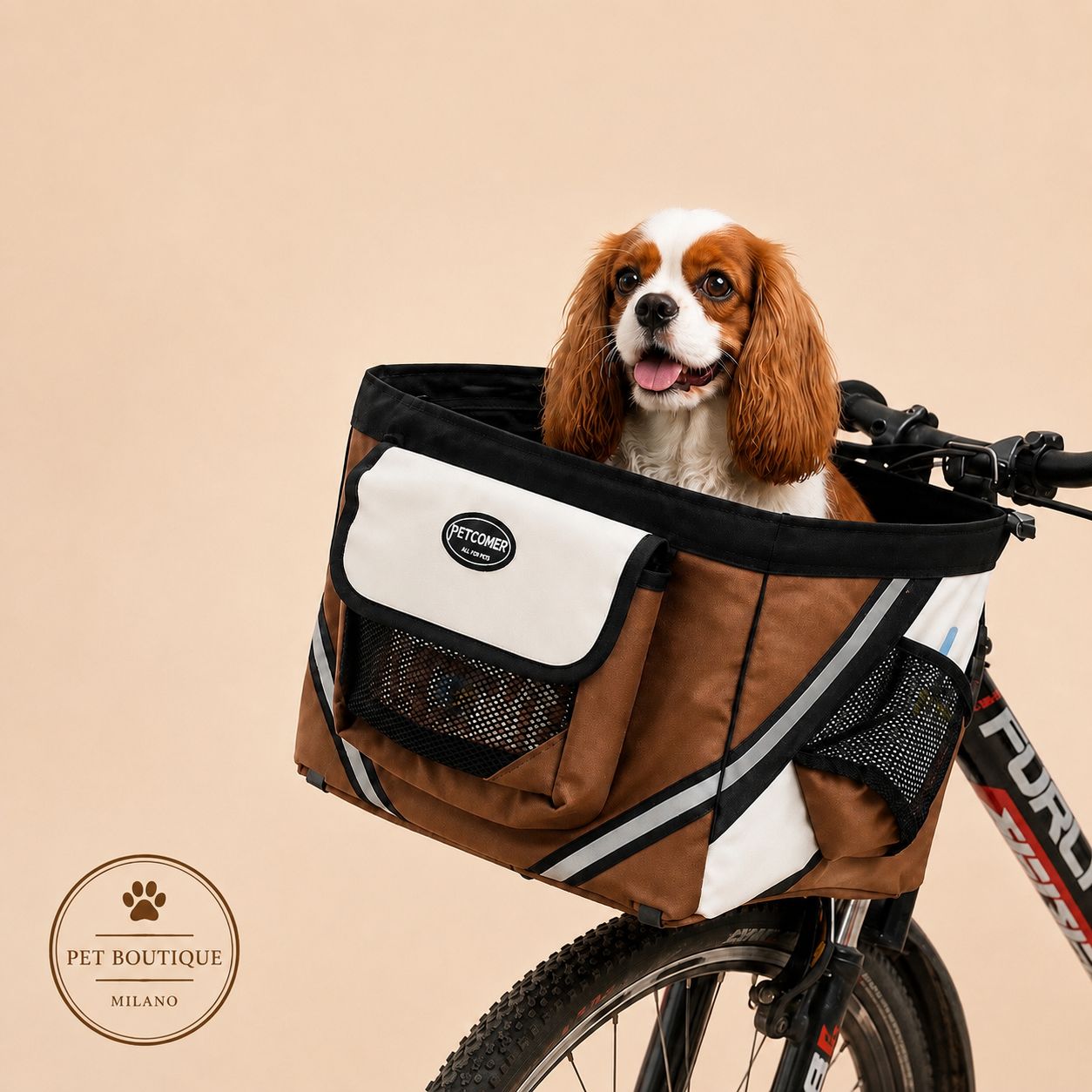 Borsa Porta Cane per Bicicletta – Cestino Anteriore Rimovibile Sicuro e Traspirante