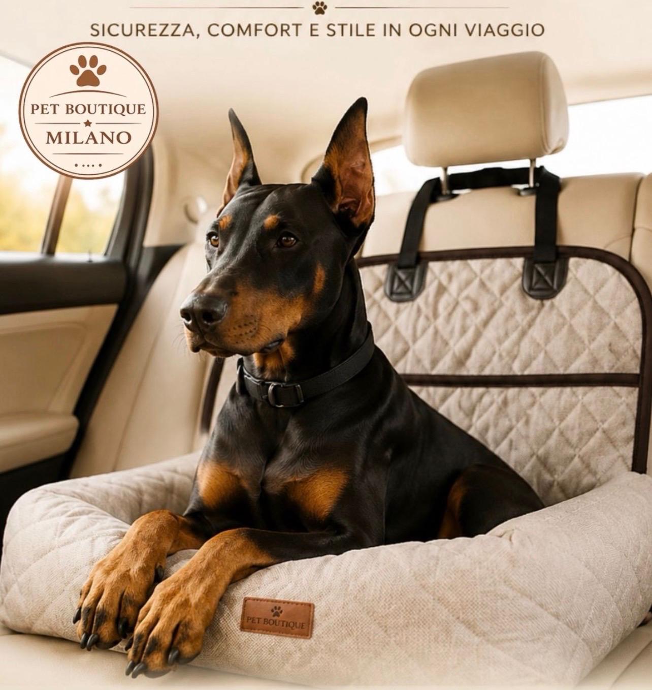 Cuccia Auto per Cani 2 in 1 – Trasportino Pieghevole Imbottito, Impermeabile e Sfoderabile