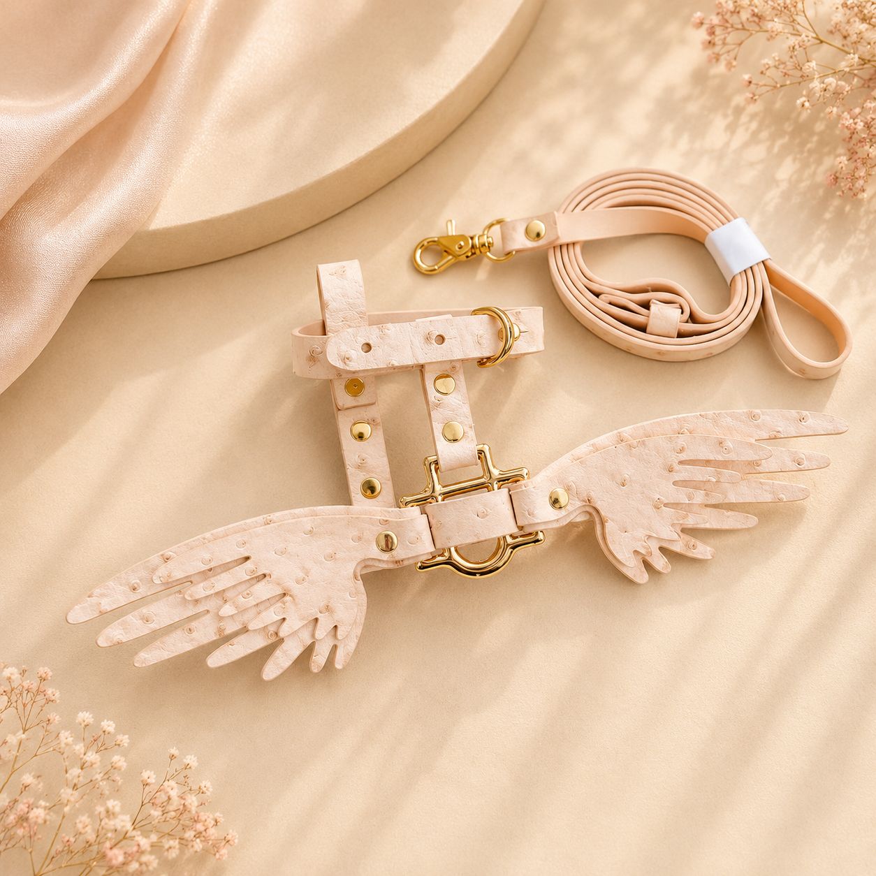 Pettorina Angel Wings per Cani – Elegante con Ali Decorative e Guinzaglio Abbinato