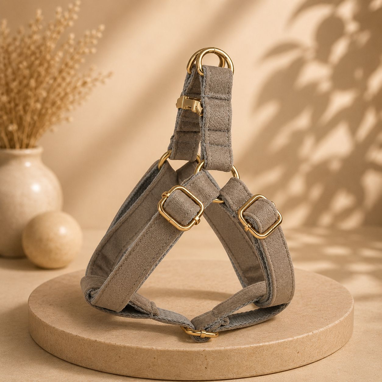 Pettorina Elegance Gold con Fiocco e Fiore per Cani