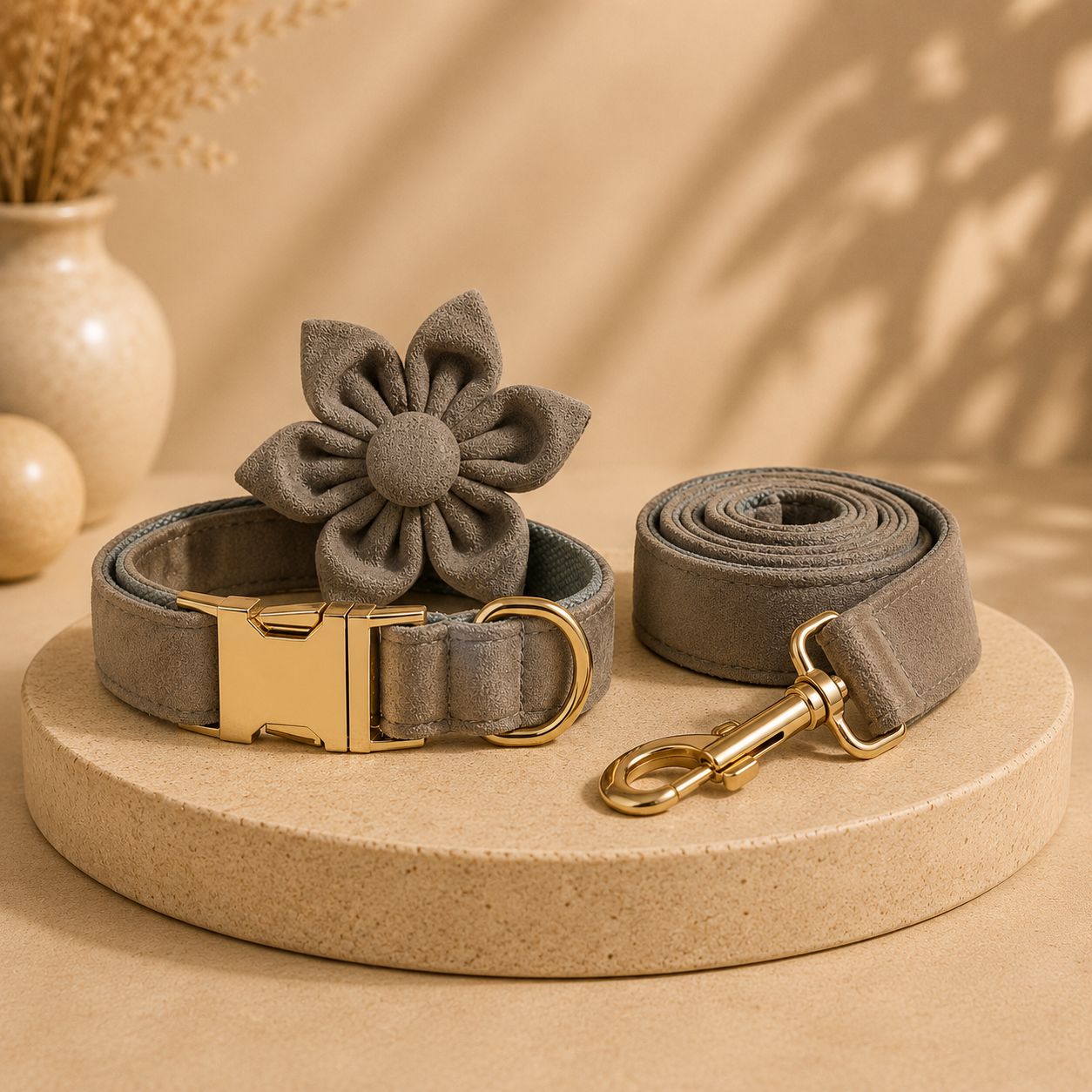 Pettorina Elegance Gold con Fiocco e Fiore per Cani