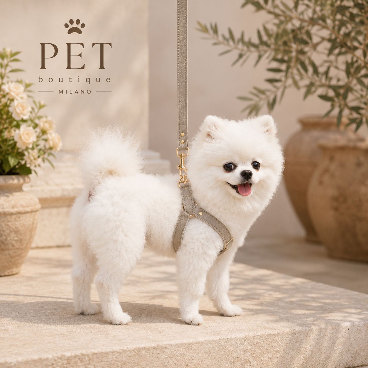 Pettorina Elegance in Ecopelle con Guinzaglio Coordinato per Cani