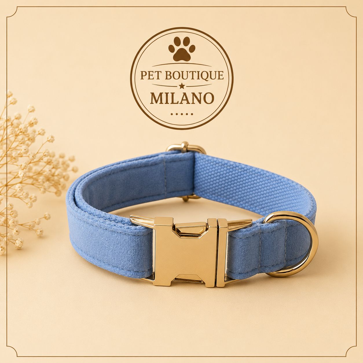 Collare e Guinzaglio Velvet Luxury per Cani – Eleganza Morbida con Dettagli Premium
