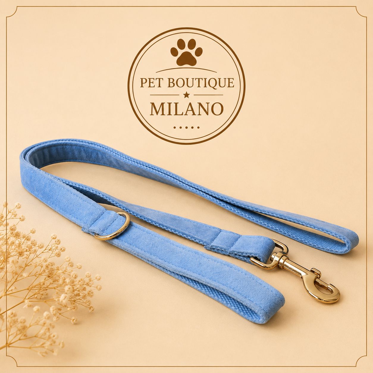 Collare e Guinzaglio Velvet Luxury per Cani – Eleganza Morbida con Dettagli Premium