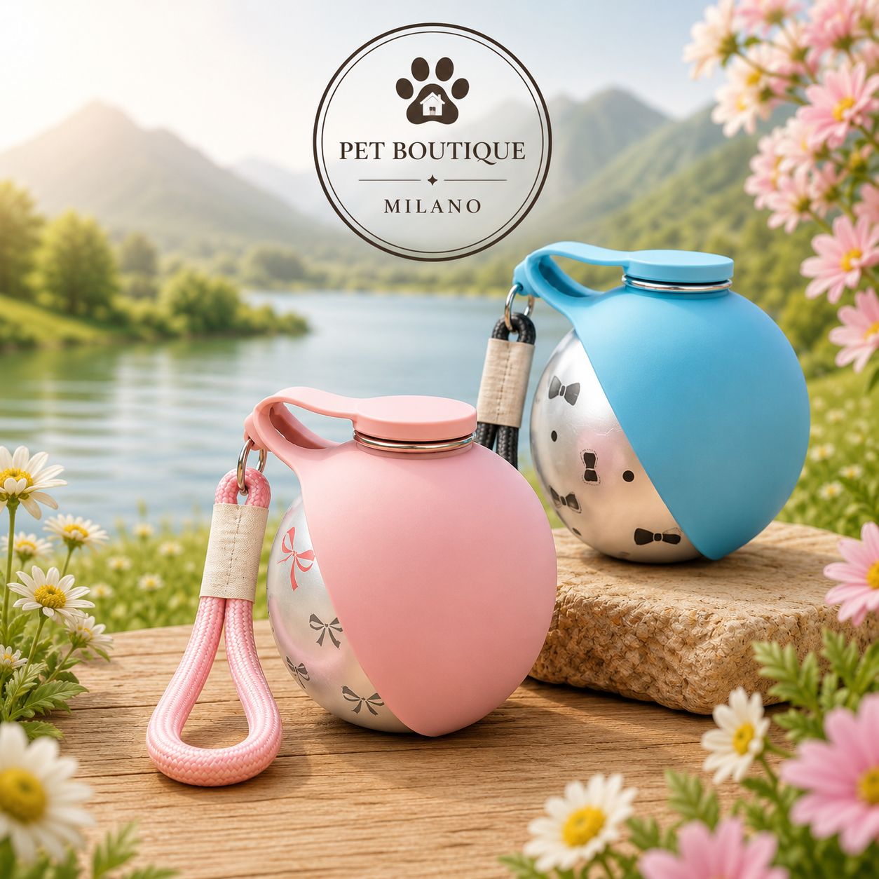 Borraccia Portatile per Cani con Ciotola – Ideale per Passeggiate e Viaggi