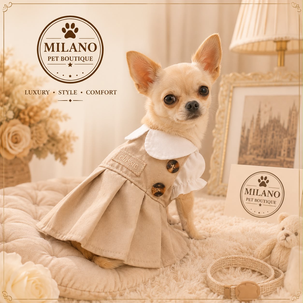 Trench Elegante per Cani – Collezione Dog Fashion Milano PET Boutique