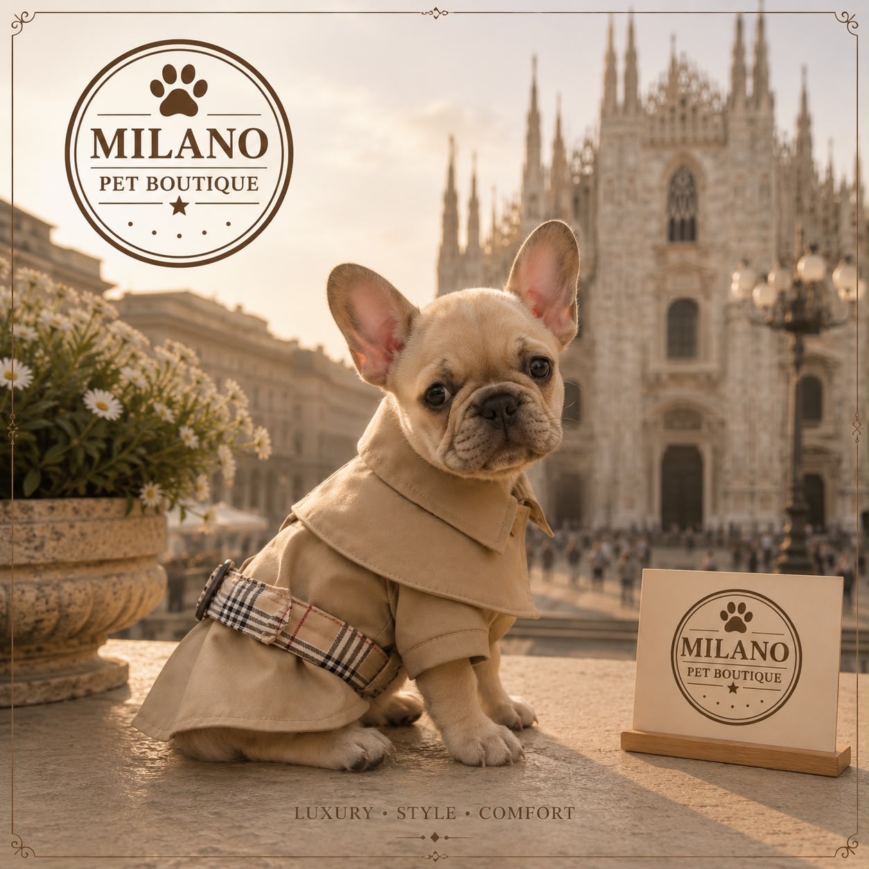 Trench Elegante per Cani – Collezione Dog Fashion Milano PET Boutique