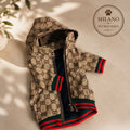 Giacca Monogram con Cappuccio per Cani – Stile Urban Luxury
