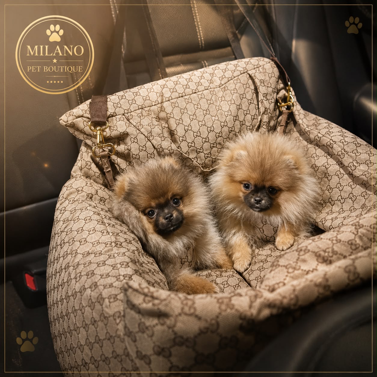 Seggiolino Auto Luxury per Cani – Cuccia da Viaggio Premium 50x55 cm